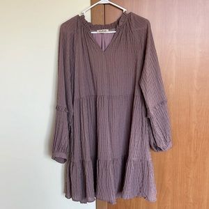Purple Long Sleeve Dress L